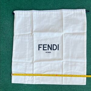 Fendi White Drawstring Dust Bag with Black Logo